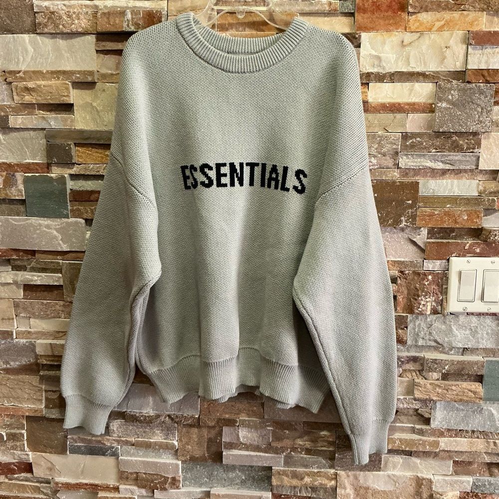 Essentials Oversized Olive Knit Sweater